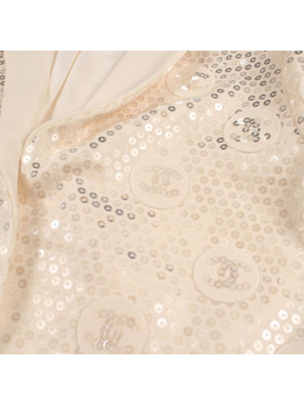 Chanel Tailored Jacket CC Logo Sequin Wool - Picture 8 of 9